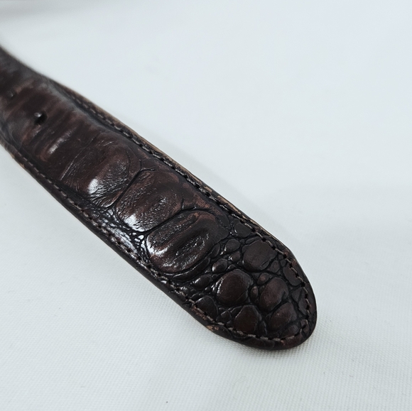 Brighton Rich Brown Leather Belt with Silver Details - Picture 9 of 10